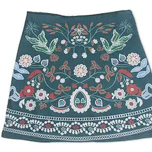 Женская юбка с цветочным принтом, модная женская летняя повседневная короткая мини-юбка с высокой талией