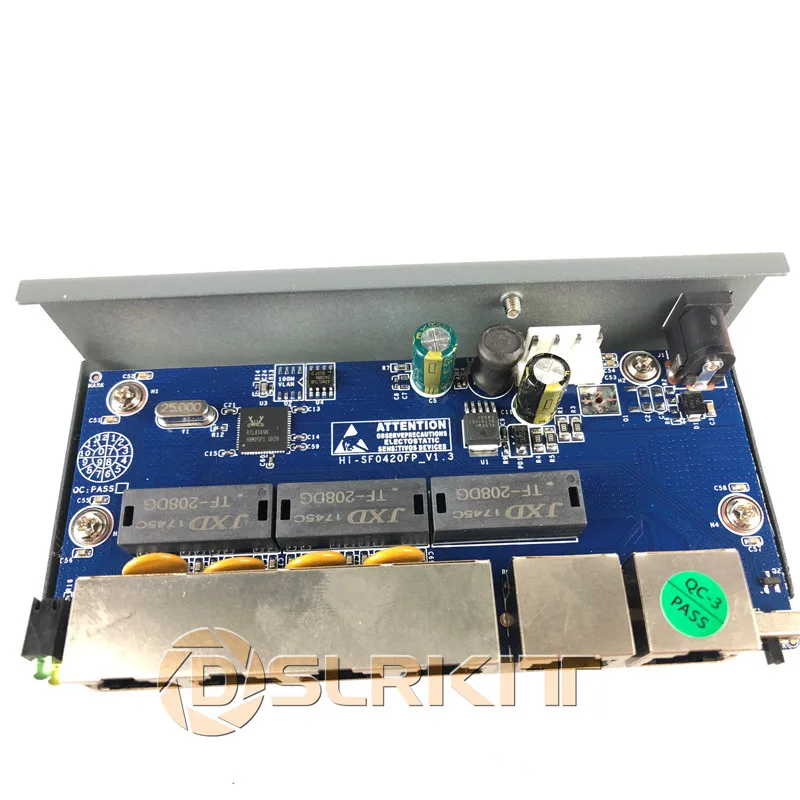 DSLRKIT 250 м 6 Порты 4 PoE выключатель инъектор Мощность Over Ethernet 75 Вт max.90W 52 в 1.85A Мощность адаптер