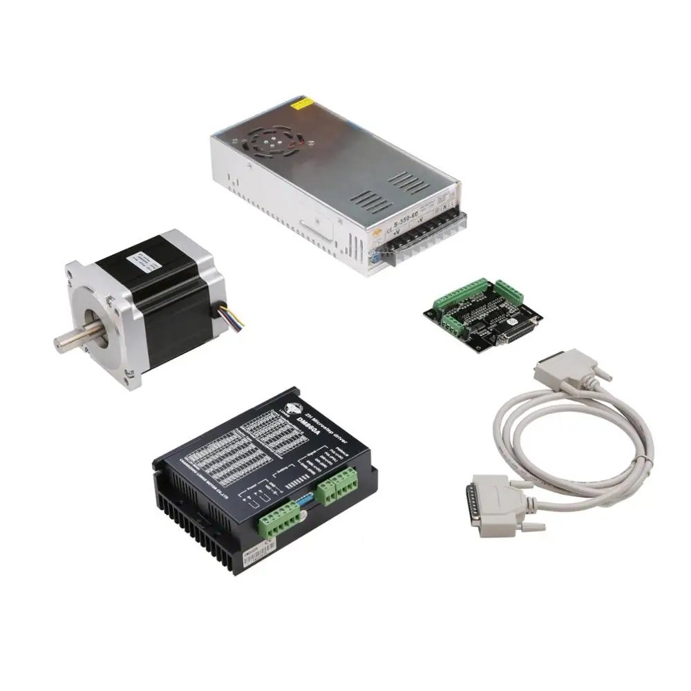 

EU Free shipping Stepper Motor 1Axis Nema34 34HS9840 1090oz.in 7.0N.m 4A Driver DM860A Power Supply CNC Router Engraving