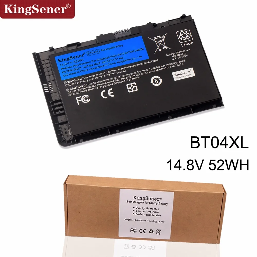 KingSener nuevo BT04XL batería para HP EliteBook Folio 9470, 9470 M 9480 M HSTNN-IB3Z HSTNN-DB3Z HSTNN-I10C BA06 687517-1C1 687945- 001 - 1