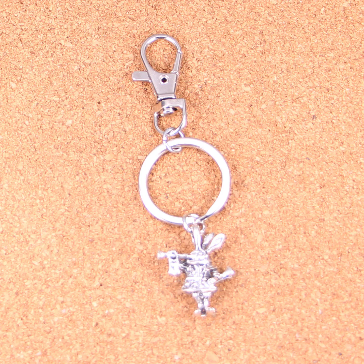 

3D Horn Bunny Rabbit Keychain Silver Swivel Lobster Clasp Clips Handbag Car Charms Jewelry For Key Chain Trinket Jewelry Gift