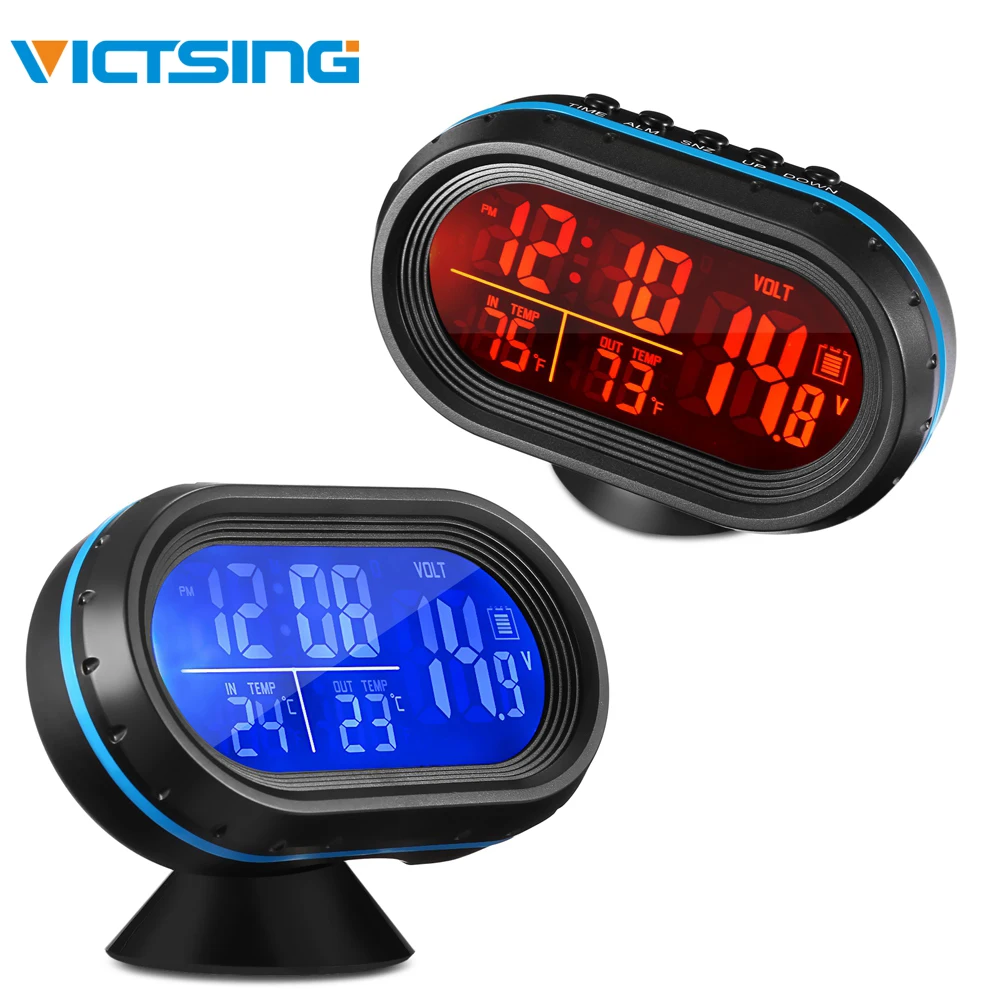 VicTsing VST 7009V Car Digital Clock with Thermometer Automotive Voltmeter Time/Temperature/Volt/Backlight Digital Car Clock LED
