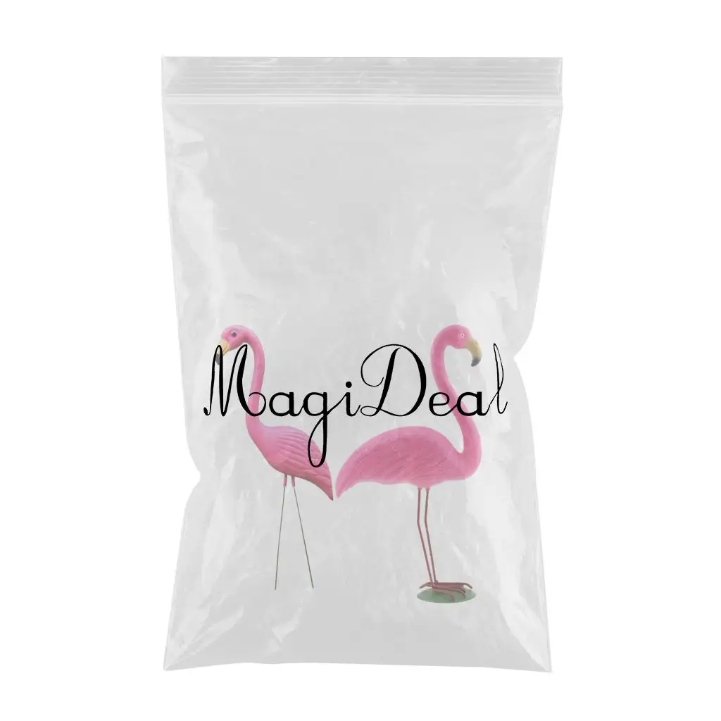 Set of 2 Lifelike Pink Flamingo Yard Garden Lawn Art Ornaments Decor Set