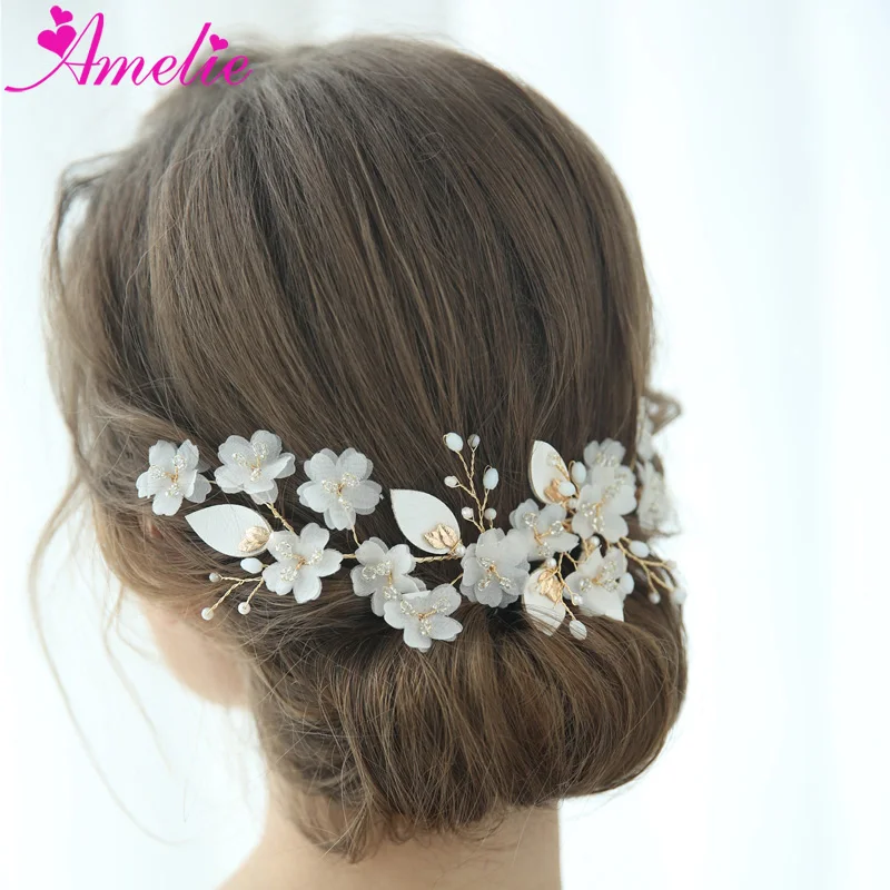 

Feminine Style Barrette Alligator Clip Silk Chiffon Flower Handmade Headpiece Wedding Hair Clip Bridal Hair Accessories