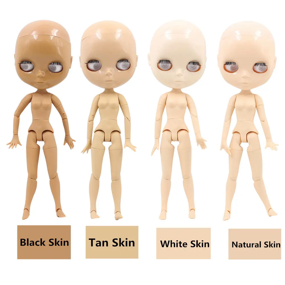 blyth doll for nude and joint body without hairs dedicate for customize Blythes 5 color skin for factory no make up no eyechips корректор для лица eveline art professional make up тон 05 nude 2 в 1 светоотражающий с кисточкой