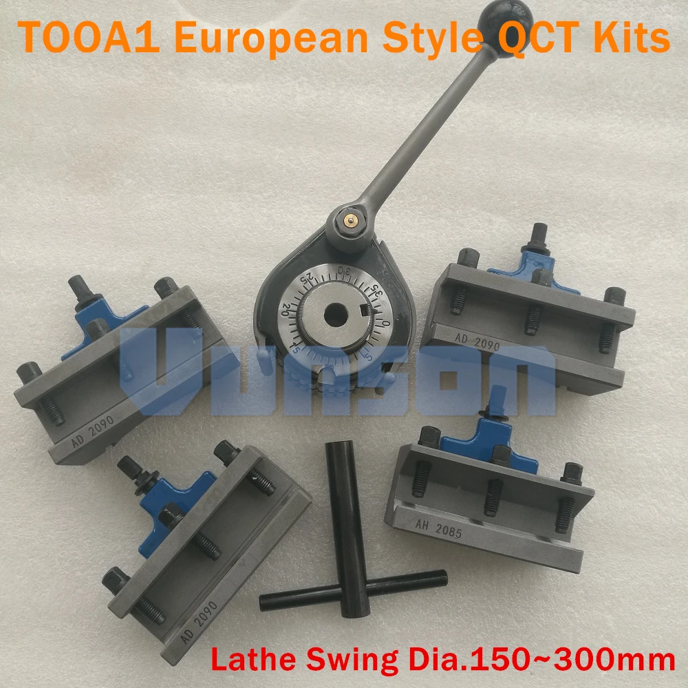 

TOOA1 Lathe Swing Dia. 150~300mm Quick Change Tool QCT Post Turret Kits include 1pcs tool post+4pcs Tool Holders