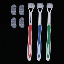 3 шт./компл. Экстра чистая полная голова Мягкие силиконовые зубные щетки с 4 сменными головками для всех десен