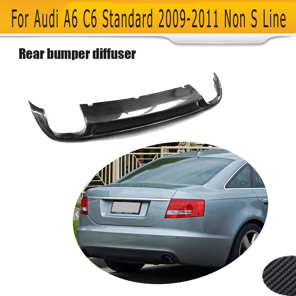 Carbon Fiber rear bumper lip spoiler diffuser for Audi A6 C6 Standard