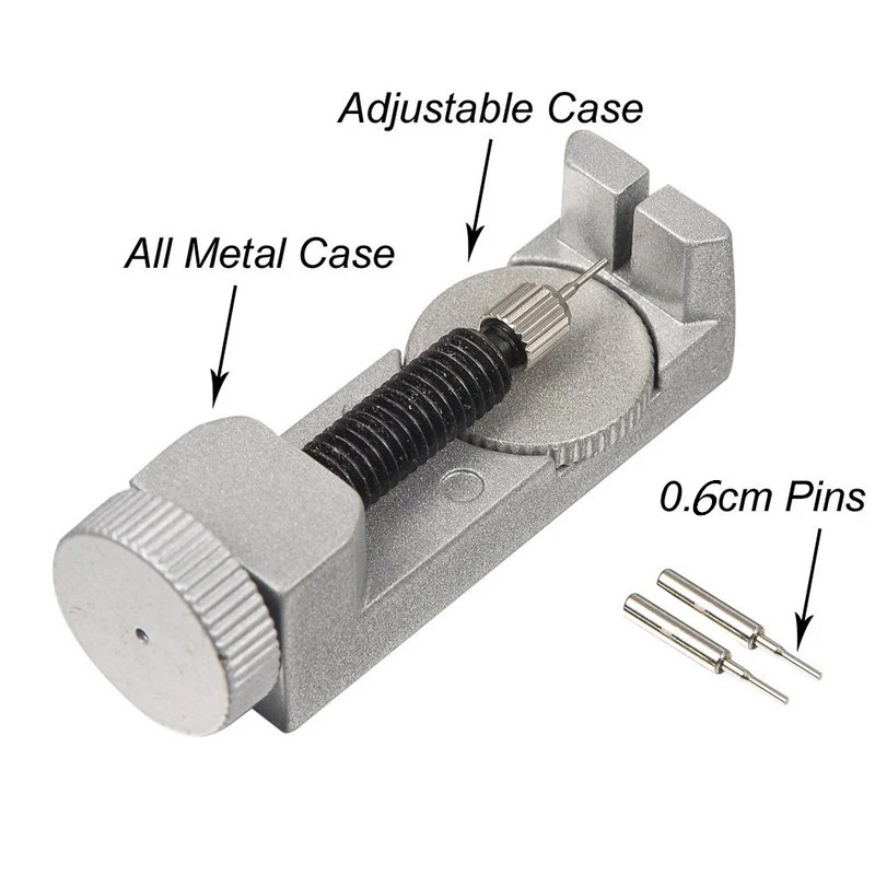 Металлический ремешок для часов, браслет, звено цепи, удалитель штифтов, регулируемый инструмент для ремонта, регулируемый комплект с 2 дополнительными штифтами