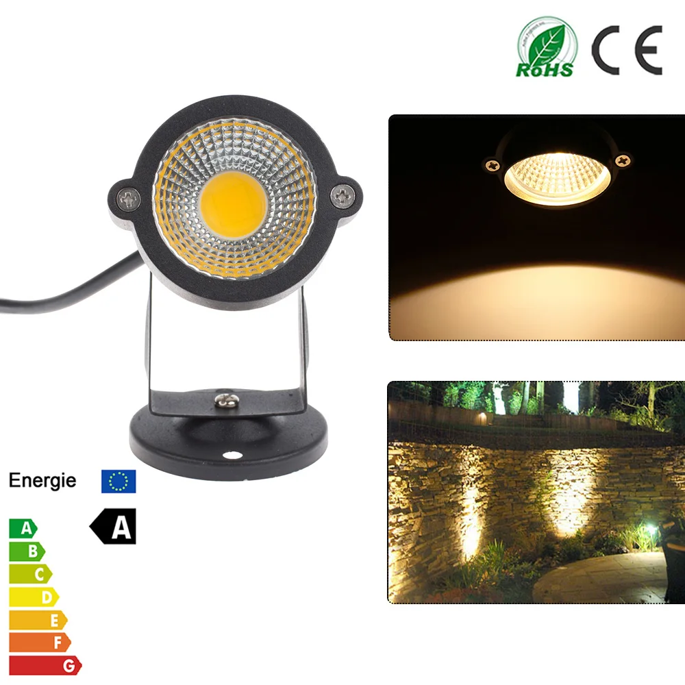 COB Светодиодный сад пейзаж огни Открытый Водонепроницаемый 3/5 Вт декоративные прожекторы лампы газон садовое Наружное освещение 220 v 110 V 12 V
