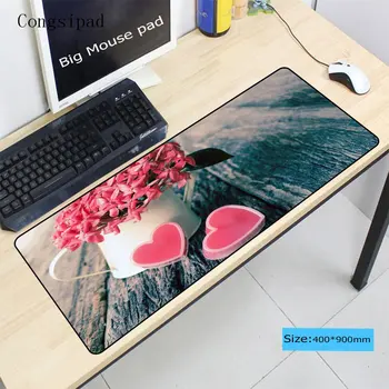

Congsipad Vase Flowers Pink Hearts Love Large Mouse Pad XL Speed Gamer Gaming Mousepad Laptop Notebook mat For CSGO DOTA LOL