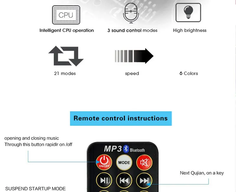 MP3 этап Освещение дискотечное мяч с Динамик свет светодиодный лазерной прожектор Звук активированного Диско DJ музыкальный плеер вечерние