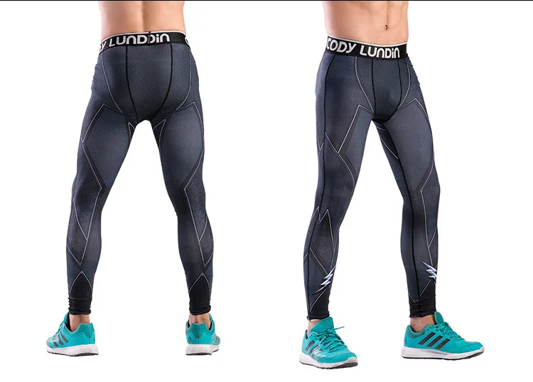 Обтягивающие спортивные штаны для мужчин, компрессионные штаны для мужчин, леггинсы для бега, Мужские штаны для бега, мужские 3D штаны для фитнеса, эластичные брюки Супермена