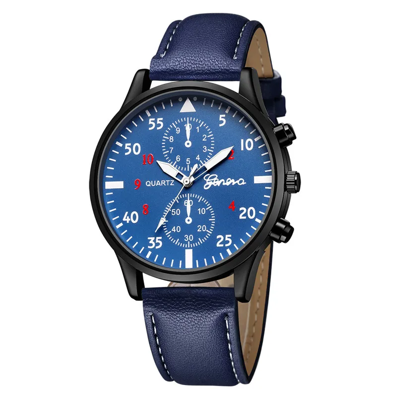 Geneva мужские часы модные повседневные спортивные кварцевые часы мужские военные мужские кожаные деловые наручные часы Relogio Masculino saat# D - Цвет: C