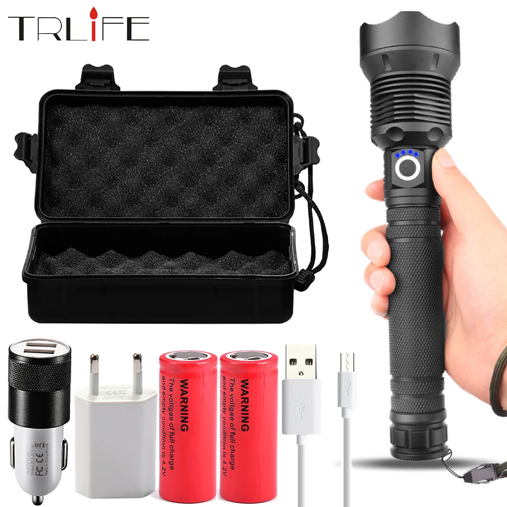

80000LM XLamp XHP70.2 Most Powerful LED Flashlight XHP50 Rechargeable USB Zoom Torch XHP70 18650 26650 Hunting Lamp SelfDefense