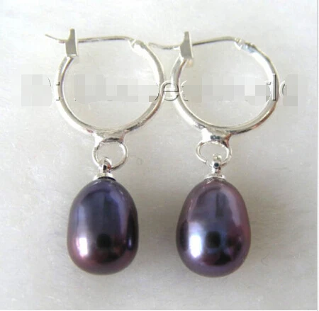 

hot sell new - Free shipping AMAZING purple black drip freshwater pearls earrings b0530 new