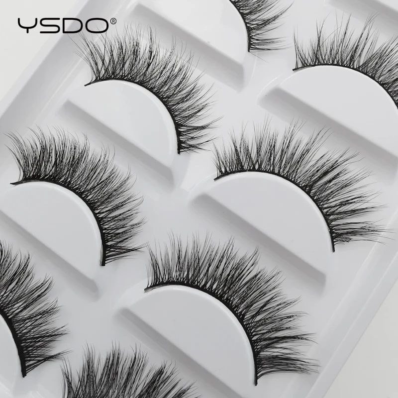 

YSDO 5 pairs eyelashes hand made 3d mink lashes natural long mink eyelashes 1 box makeup false eyelash cilios mink eyelashes 700