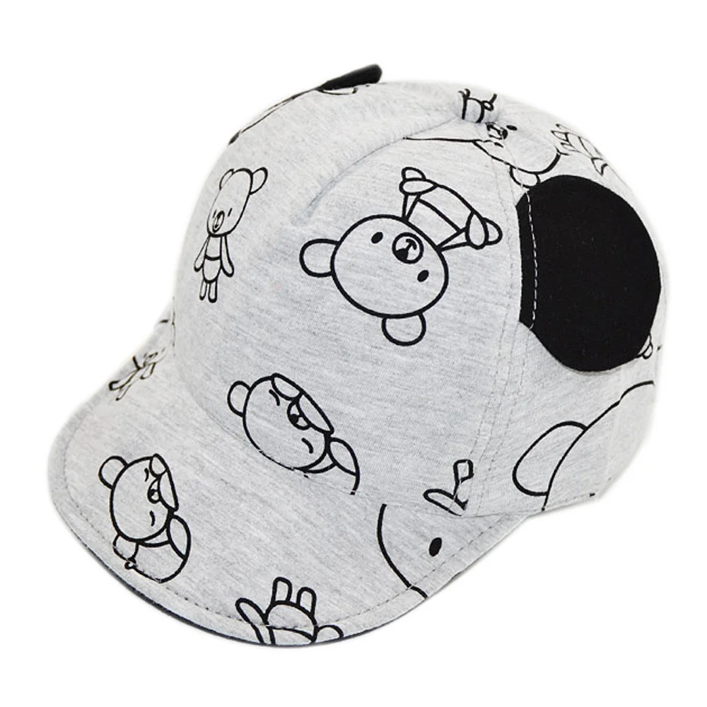 

2019 Baby Cap Hat Boy Cartoon Bear Hat Girls Soft Cotton Baseball Cap Kids 6M-3Years Breathable Kawaii Summer Cap