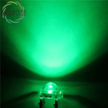 

100pcs/lot 5mm Piranha Super Flux Green Led 4 pin Wide Angle Super Bright Light Lamp For Car Light DIY