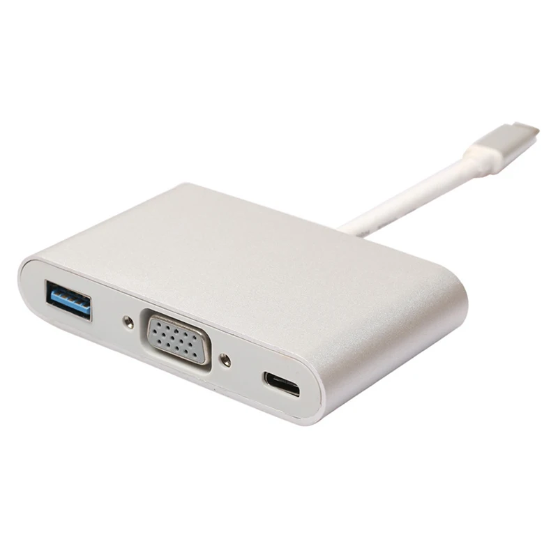 Larryjoe USB 3,1 type C к VGA Цифровой многопортовый с женский USB3.1 type C и Женский USB3.0 адаптер зарядного устройства