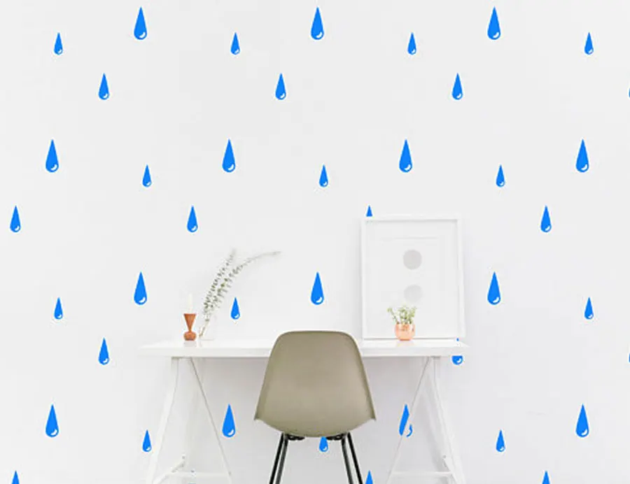 buy Raindrop Wall Sticker Rain Drops Vinyl Home Decor For Kids Room Nursery Bedroom Wall Decals Removable DIY Mural Interior NR30