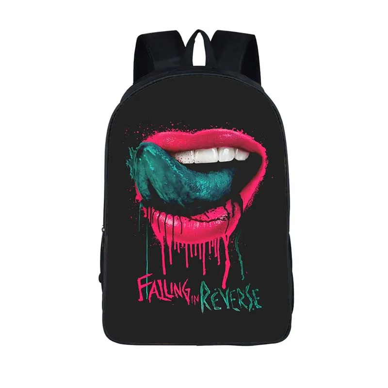 Customize the Image Backpack for Teenagers Girls Boys School Bags Big Red Lips bolso mochila mujer 2018 Punk Women Skull Bagpack