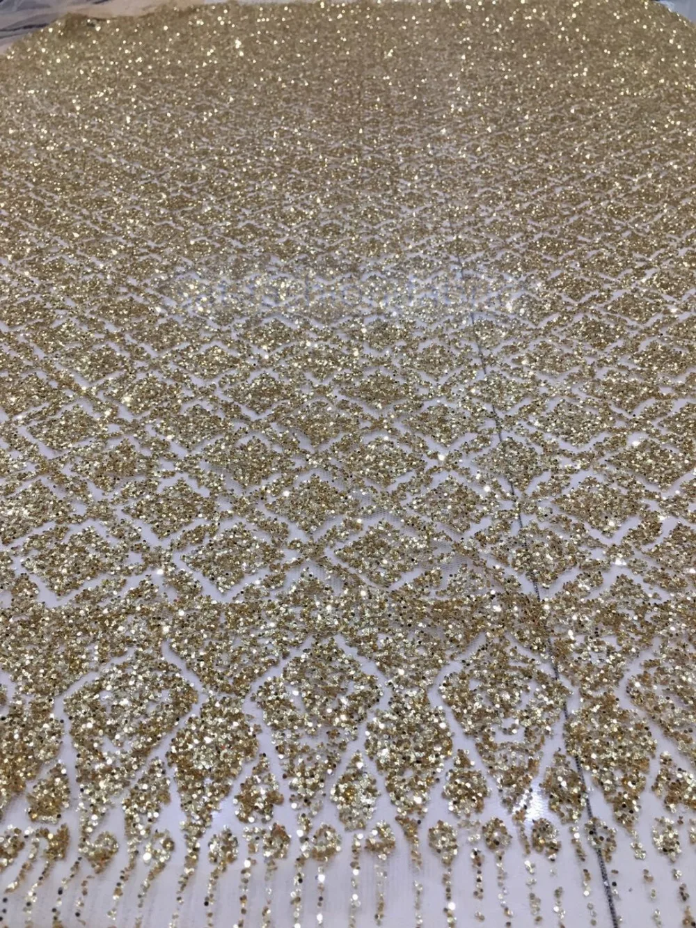 

5 yards/lot glued glitter with sequins Newest pattern tulle net lace fabric jianxi-4902 for evening dress