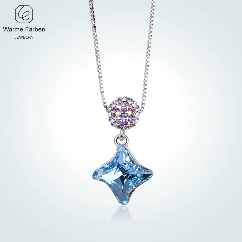 

Warme Farben Fashion Necklace for Women Made With Swarovski Crystal Simple Ball Windmill Pendant Necklace Collare Gift for Girls