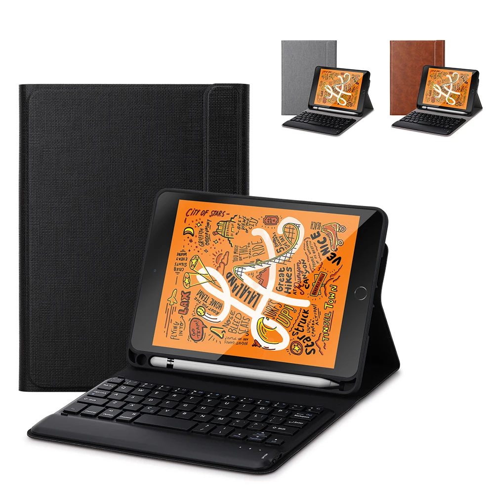 Pаспродажа 2019 Новый Bluetooth клавиатуры полный защитный чехол для iPad mini 2 3 4 5 7,9 дюймов сна пробуждения умный чехол с карандаш держатель