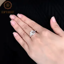 Жемчужное балетное классическое обручальное кольцо 2.05Ct с натуральным зеленым аметистом, 925 пробы Серебряное прямоугольное кольцо, хорошее ювелирное изделие для женщин