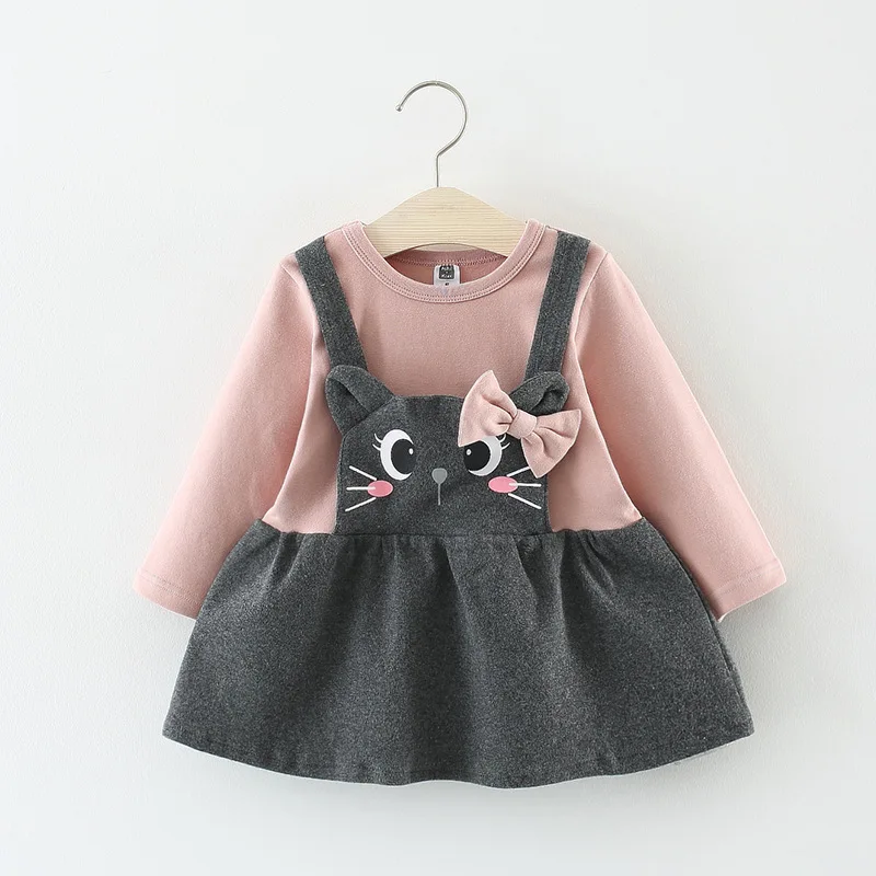 

cotton cute cat baby girl dress fall toddler girl dresses long sleeve party birthday dress autumn spring 2018 children clothes