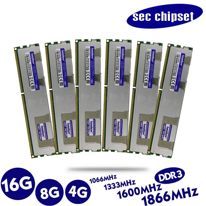 Оригинальный 4 GB DDR3 1333 МГц, 1600 МГц, 1866 МГц 4G 1333 1600 1866 радиатор регистровая и ecc-память памяти сервера 8G 16G 8 GB 16 GB Оперативная память x79 x58 LGA 2011