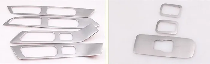 7pcs Car door window lifter panel decorative cover trim stainless steel strip 3D sticker for Volvo XC60 S60 V60 (5)