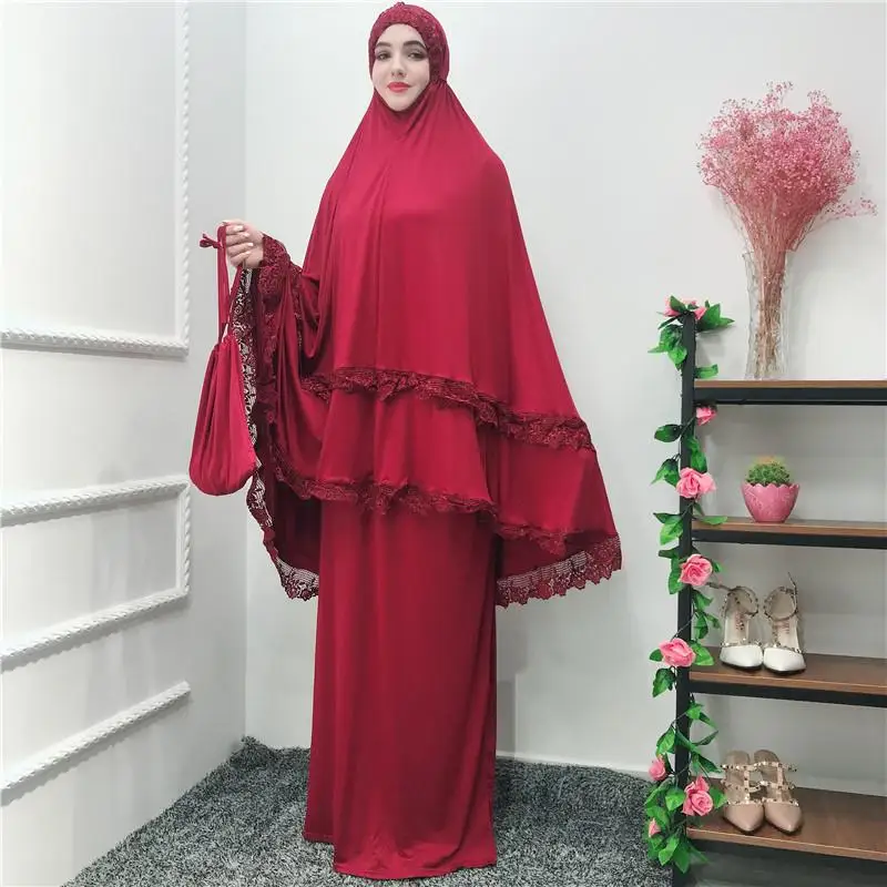 2 шт. abaya Robe Khimar Дубай, Турция мусульманский хиджаб платье кафтан цзилбаб Caftan молитва Исламская одежда Рамадан набор поклонения Халат