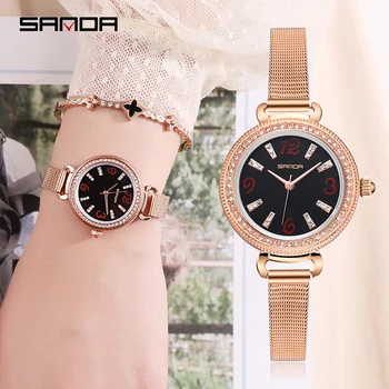 

SANDA Women Watches 2018 Ladies Watch Luxury Diamond Watch Waterproof Wrist Watches Clock Women Gift relogio feminino saat