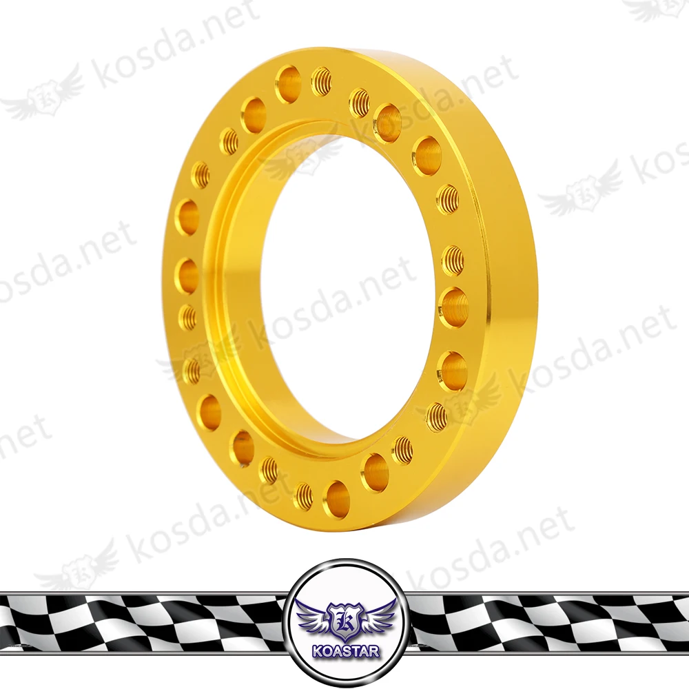 WORKSBELL 25MM STEERING WHEEL HUB SPACER KIT ADAPTER ALUMINUM UNIVERSAL BLACK