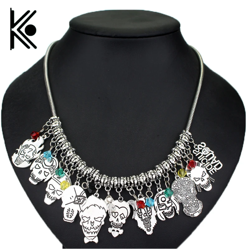 

Suicide squads necklace Slipknot Captain Boomerang Enchantress Katana Rick Flag DeadShot H Q Killer Croc Joker necklace