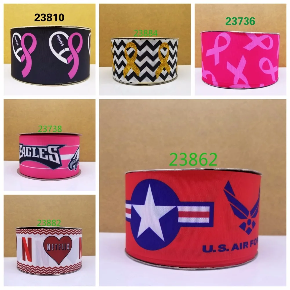 

Free shipping 50 yard cartoon printed grosgrain ribbon 22960