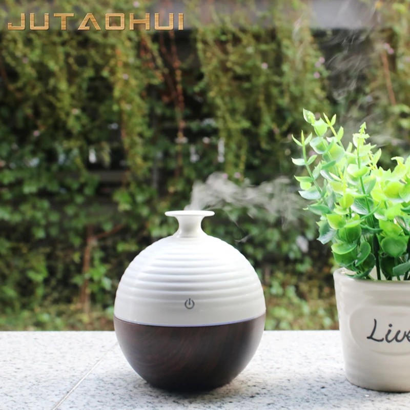 

mini usb Air Humidifier Wood Grain Aroma Diffuse Desk Humidificador decoration Essential Oil Mist Maker LED Light for Home