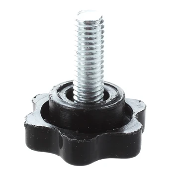 

5 Pcs M6 x 15mm Male Thread 25mm Hex Shaped Head Clamping Knob Black