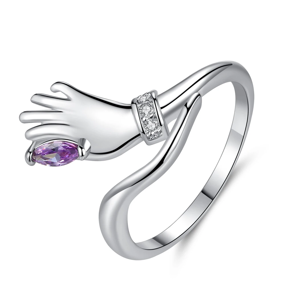 Silver Ring silver 925 Fashion jewelry gift for woman Personality purple Zircon WKMIUCMW | Украшения и аксессуары