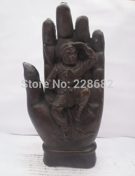 

Metal Crafts Home Decoration Crafts Chinese old copper/bronze carved Monkey King in Buddha hand figurine/ Monkey Statue