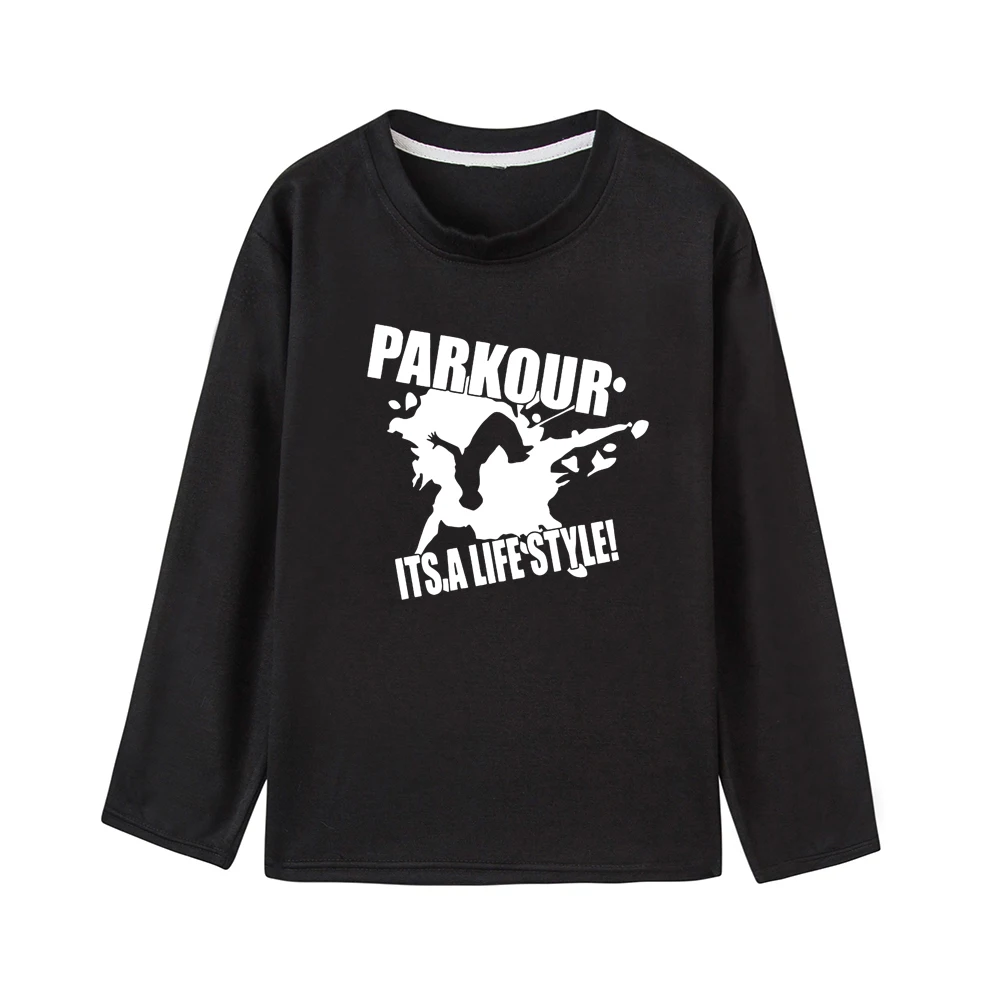 Boys Girls Parkour T Shirts Children Tees Boy Girl Long Sleeve T Shirts Kids Tops Brand Baby Fashion Child Tops Clothes