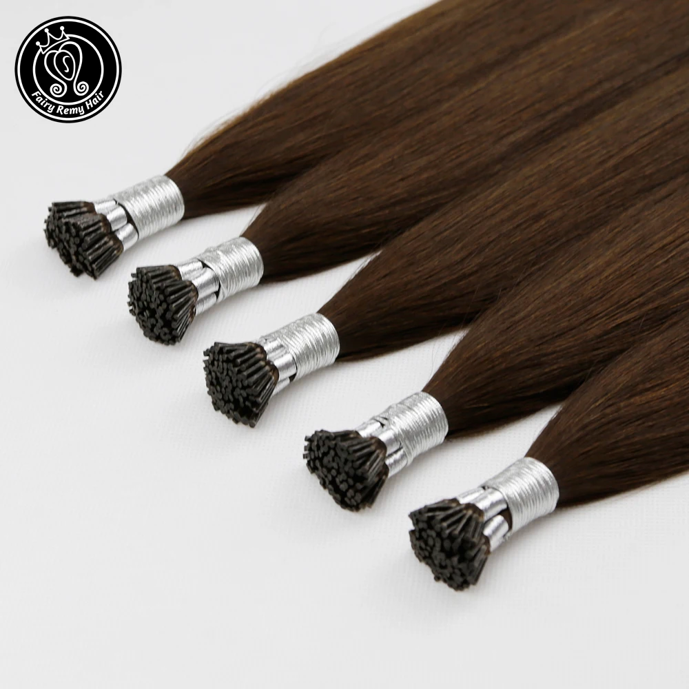 Фея Волосы Remy 0 8 г/локон 16 &quot18&quot 20 &quotRemy настоящие необрезанные волосы для