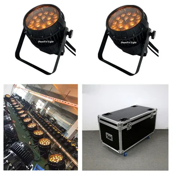 

(Roadcase) 8pcs/lot Waterproof ip65 led wash zoom par cans 18x18w rgbwa uv par led dmx zoom led flood light