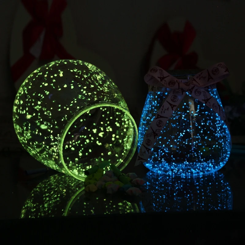 10g Glow In The Dark Luminous Party DIY Bright Noctilucent Sand Fish bowl sand Wishing Bottle Fluorescent Particles Kid Gift Hot
