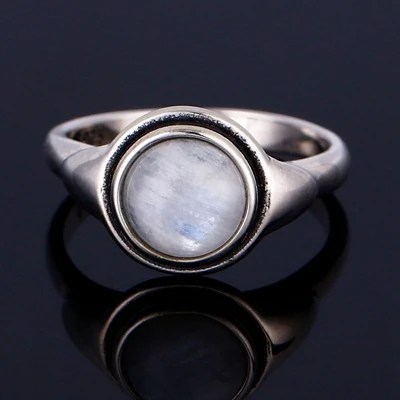 Nasiya Роскошные винтажные кольца с лунным камнем Твердые серебряные ювелирные изделия кольца с драгоценными камнями для женщин юбилей Прямая поставка - Цвет камня: Белый