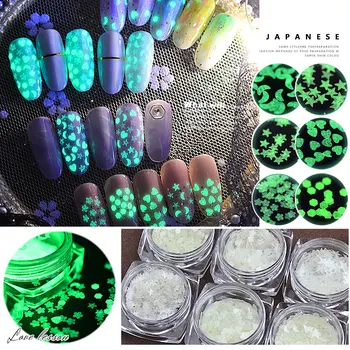 

1 box Ultra-thin Neon Luminous Sequins Nail Art Decorations Fluorescent Flakes Design Manicure Accessories Glow In The Dark