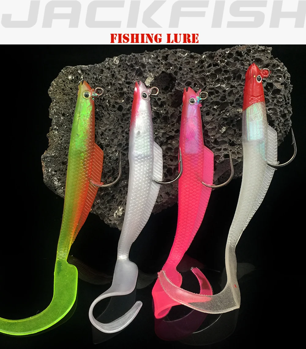 JACKFISH 12CM/8G Soft Lure Wobblers Artificial Silicone Bait Fishing Lure Sea Bass Carp Fishing Lead Spoon Jig Lures Tackle