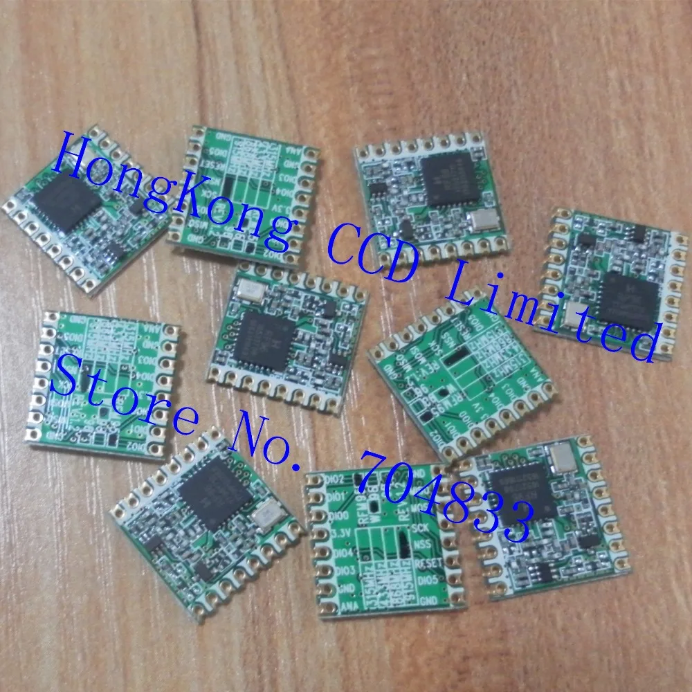 

free shipping 10pcs/lot RFM95W 20dBm 100mW 868Mhz 915Mhz DSSS spread spectrum wireless transceiver module SPI SMD